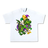 White mardi gras trex Urban Heavy Tee - CowGirlArtShop