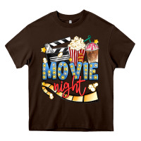 Chocolate Brown movie night Heavy Core Tee - Artiststas