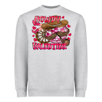 Heather Grey Howdy Valentine Heavyweight Sweatshirt - CowhideDigitalArt