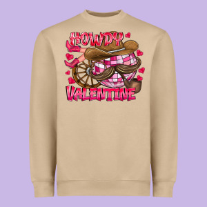 Howdy Valentine Heavyweight Sweatshirt Designed By Cowhidedigitalart