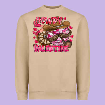 Howdy Valentine Heavyweight Sweatshirt Designed By Cowhidedigitalart