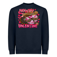 Navy Howdy Valentine Heavyweight Sweatshirt - CowhideDigitalArt