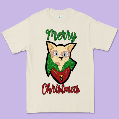 Merry Christmas Cat Premium Tee Designed By Bettercallsaul