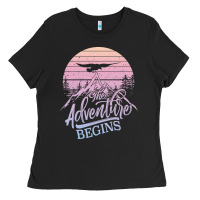 Black The Adventure Begins Ladies Tee - Bettercallsaul