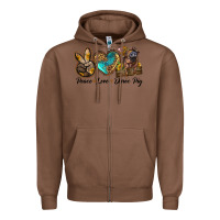 Chestnut peace love duroc pig Zipper Hoodie - LillyAllenDesigns