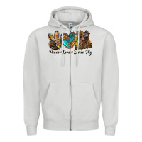 Dove Grey peace love duroc pig Zipper Hoodie - LillyAllenDesigns