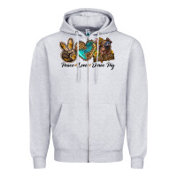 Heather Grey peace love duroc pig Zipper Hoodie - LillyAllenDesigns