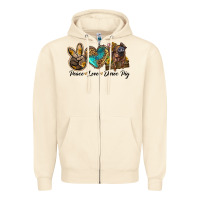 Sandshell peace love duroc pig Zipper Hoodie - LillyAllenDesigns