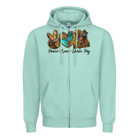 Peace Love Duroc Pig Zipper Hoodie | Teevron