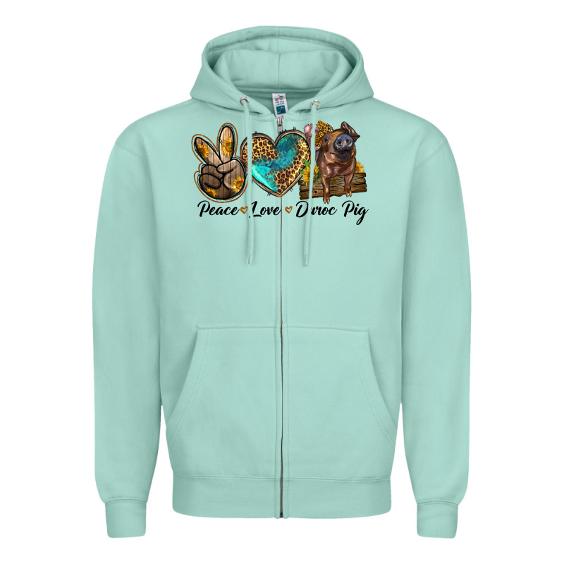 Peace Love Duroc Pig Zipper Hoodie by LillyAllenDesigns | Teevron