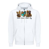 White peace love duroc pig Zipper Hoodie - LillyAllenDesigns