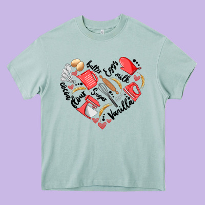 Bake Tools Heart Heavy Core Tee Designed By Artiststas