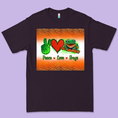 Peace Love Frogs Premium Tee Designed By Jasminsmagicworld