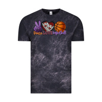 Cloud Black Peace love Basketball Vintage Tee - HowdyJamesFarm