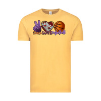 Vintage Mustard Peace love Basketball Vintage Tee - HowdyJamesFarm