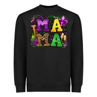 Black Mardi Gras leopard frame mama Mother's Day Heavyweight Sweatshirt - LillyAllenDesigns