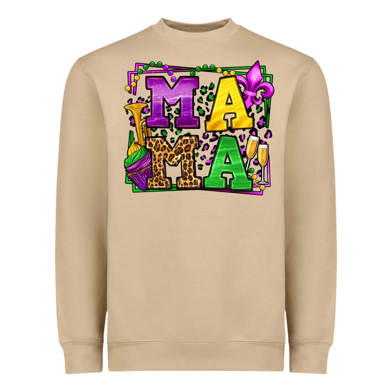 Mardi Gras Leopard Frame Mama Mother's Day Heavyweight Sweatshirt by LillyAllenDesigns | Teevron