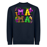 Navy Mardi Gras leopard frame mama Mother's Day Heavyweight Sweatshirt - LillyAllenDesigns