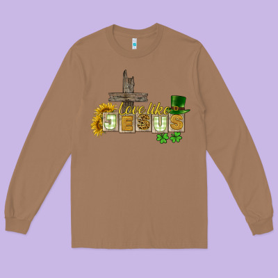 Love Like Jesus St. Patrick's Long Sleeve Tee Designed By Cowgirlartshop