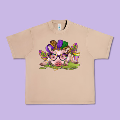 Mardi Gras Pig Urban Heavy Tee Designed By Cowgirlartshop