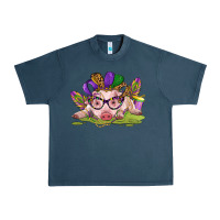Midnight Navy mardi gras pig Urban Heavy Tee - CowGirlArtShop
