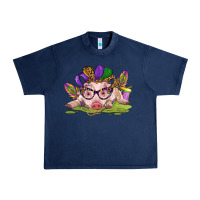Navy mardi gras pig Urban Heavy Tee - CowGirlArtShop