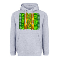 Heather Grey saint patricks horseshoe shamrock leopard glitter brushstroke Heavyweight Hoodie - Artiststas