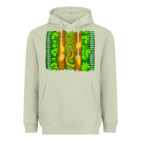 Matcha saint patricks horseshoe shamrock leopard glitter brushstroke Heavyweight Hoodie - Artiststas