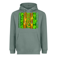Sage saint patricks horseshoe shamrock leopard glitter brushstroke Heavyweight Hoodie - Artiststas