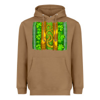 Saint Patricks Horseshoe Shamrock Leopard Glitter Brushstroke Heavyweight Hoodie | Teevron
