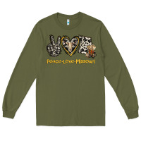 Army Green Peace Love Missouri Long Sleeve Tee - Jasminsmagicworld