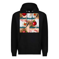 Black Best Teacher Seamless Pattern Premium Hoodie - BundleAndBundleShop