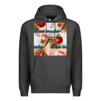 Charcoal Heather Best Teacher Seamless Pattern Premium Hoodie - BundleAndBundleShop