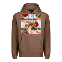 Chestnut Best Teacher Seamless Pattern Premium Hoodie - BundleAndBundleShop