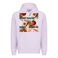 Lilac Best Teacher Seamless Pattern Premium Hoodie - BundleAndBundleShop