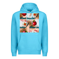 Ocean Blue Best Teacher Seamless Pattern Premium Hoodie - BundleAndBundleShop