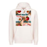 Pale Pink Best Teacher Seamless Pattern Premium Hoodie - BundleAndBundleShop