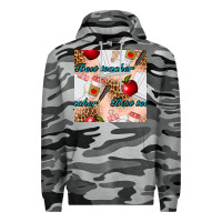 Slate Camo Best Teacher Seamless Pattern Premium Hoodie - BundleAndBundleShop