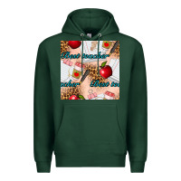 Sports Green Best Teacher Seamless Pattern Premium Hoodie - BundleAndBundleShop