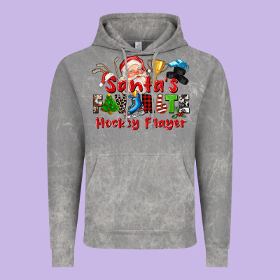 Santas Favorite Hockey Player Vintage Hoodie Designed By Cowgirlartshop