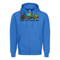 True Royal Peace Love Peacock Bass Zipper Hoodie - LillyAllenDesigns
