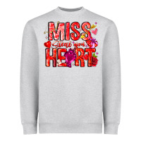 Heather Grey Mis Steal Your Heart Heavyweight Sweatshirt - CowhideDigitalArt