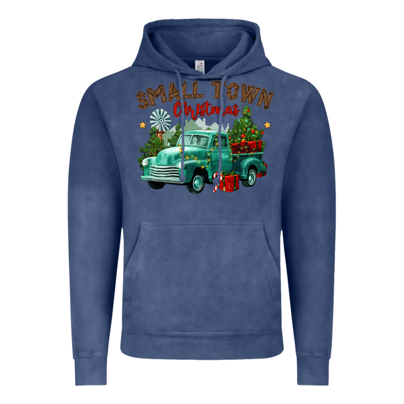Small Town Christmas Vintage Hoodie by CowGirlArtShop | Teevron