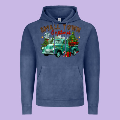 Small Town Christmas Vintage Hoodie Designed By Cowgirlartshop