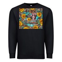 Black baby pigs with leopard cowhide and sunflowers Premium Sweatshirt - Artiststas