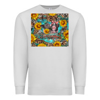 Dove Grey baby pigs with leopard cowhide and sunflowers Premium Sweatshirt - Artiststas