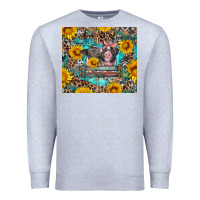 Heather Grey baby pigs with leopard cowhide and sunflowers Premium Sweatshirt - Artiststas
