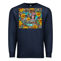 Navy baby pigs with leopard cowhide and sunflowers Premium Sweatshirt - Artiststas