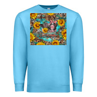 Ocean Blue baby pigs with leopard cowhide and sunflowers Premium Sweatshirt - Artiststas