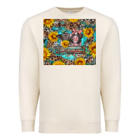 Sandshell baby pigs with leopard cowhide and sunflowers Premium Sweatshirt - Artiststas